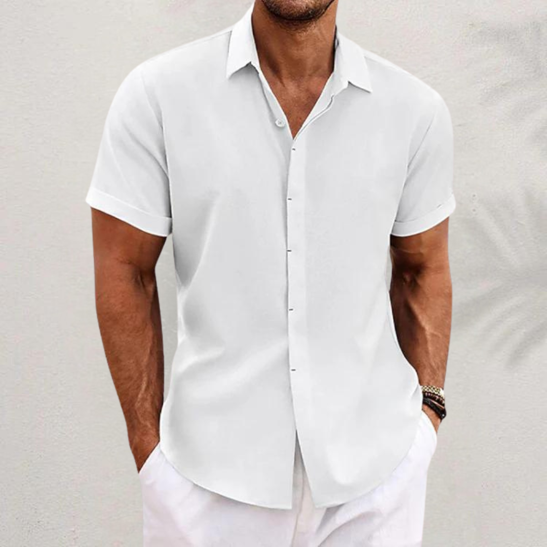 Men’s Short-Sleeved Casual Shirt with Button Closure