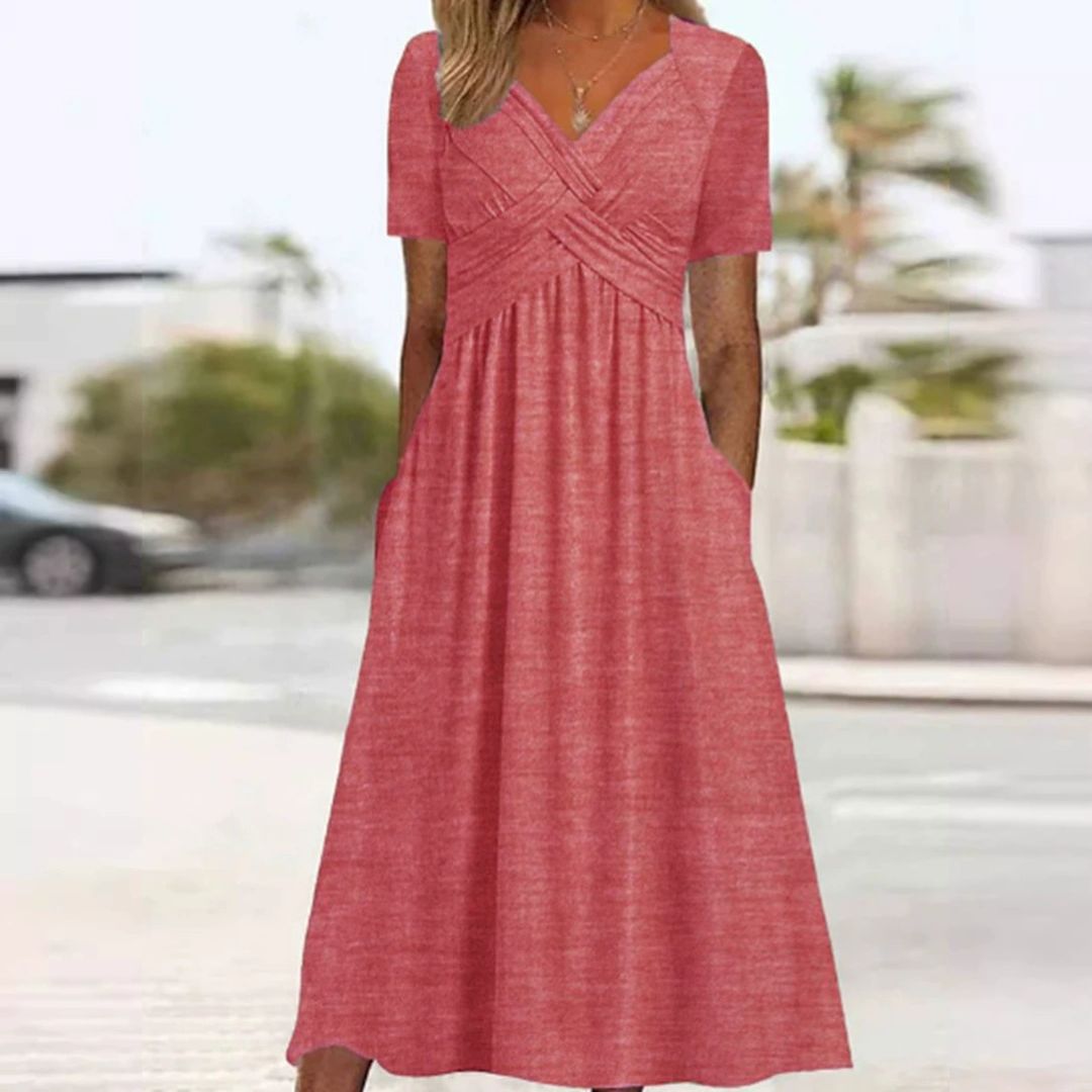 V-Neck Long Dress for Women
