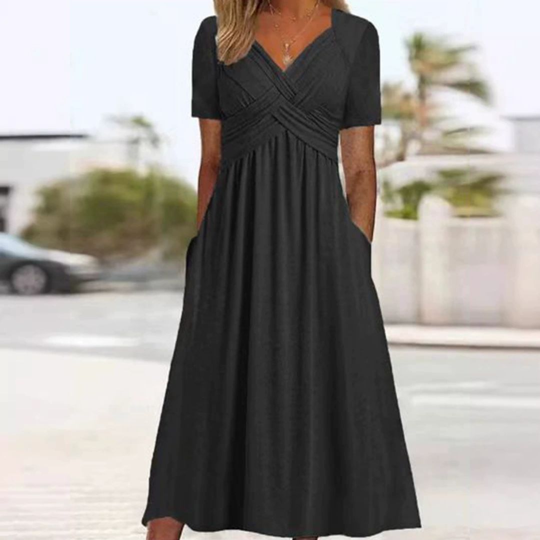 V-Neck Long Dress for Women