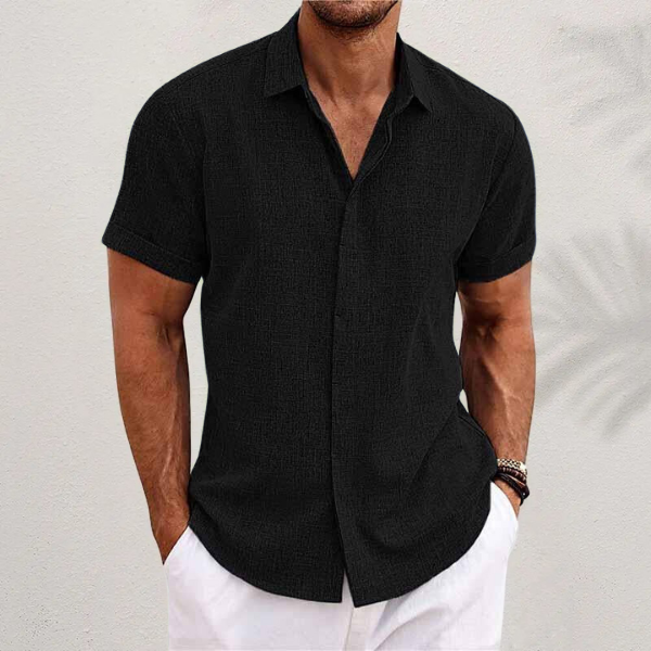 Men’s Short-Sleeved Casual Shirt with Button Closure