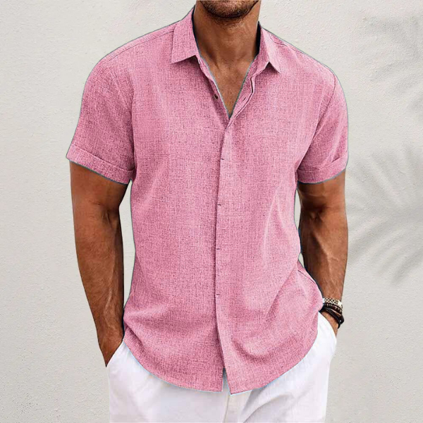 Men’s Short-Sleeved Casual Shirt with Button Closure