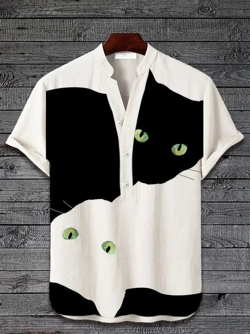 Tropical Print Short Sleeve Shirt for Men